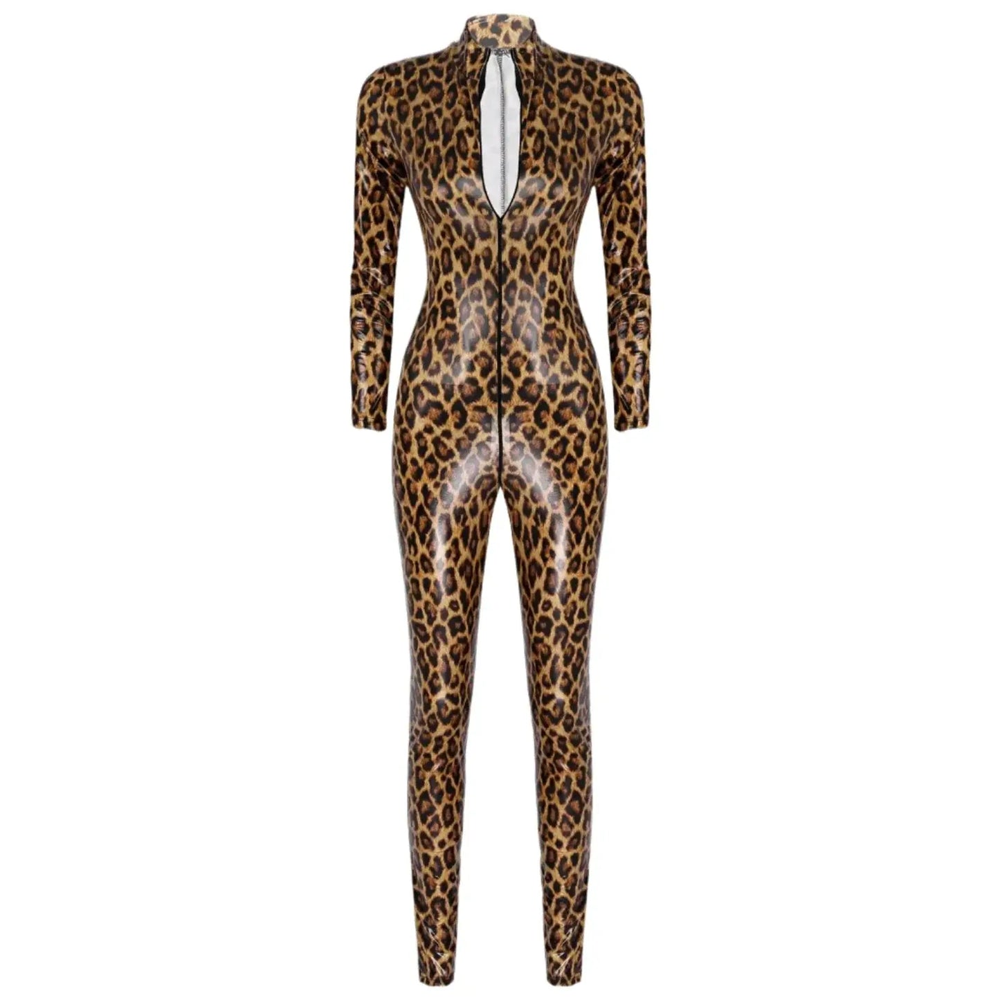 Leopard Print Leather Bodysuit Lacy0301 Other