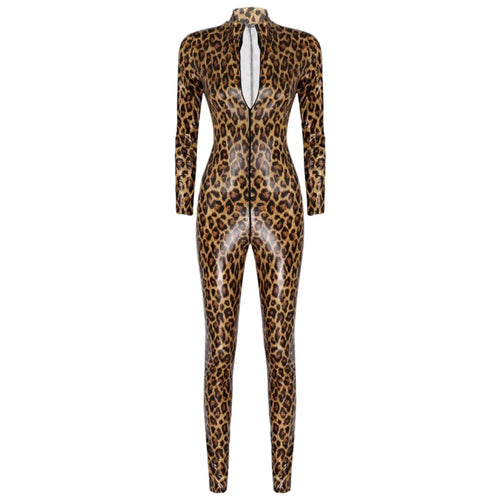 Leopard Print Leather Bodysuit Lacy0301 Other