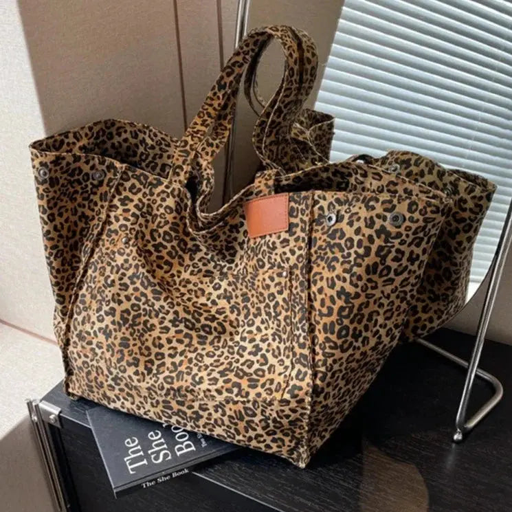 Oversized Leopard Print Shoulder Bag Lacy0301 Other