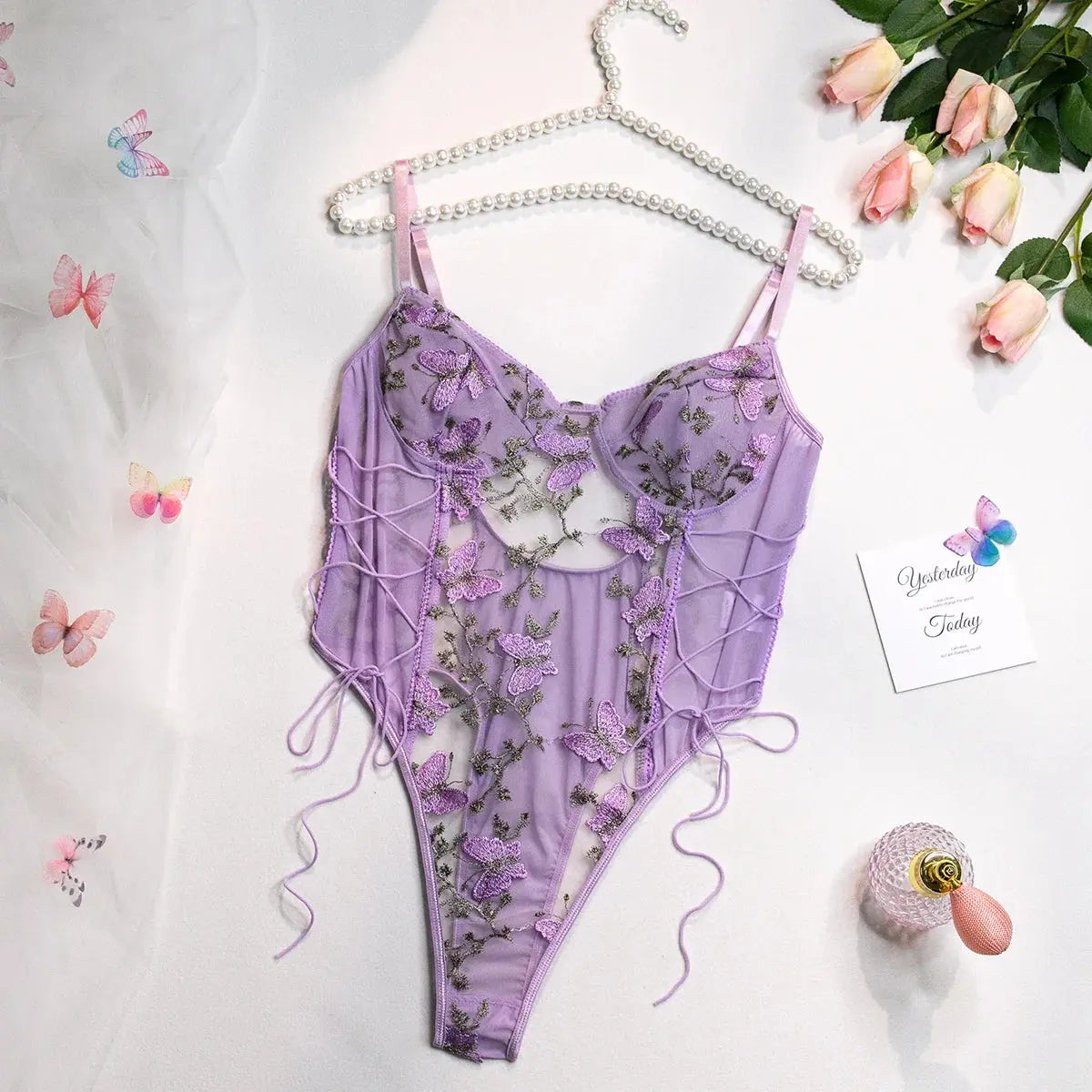 LacyNighty™ Butterfly Embrace Lace Set yuminancy Bodysuit