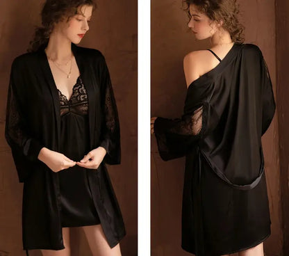 LacyNighty™ Model CH229 CINOON Chemise and Robe Set