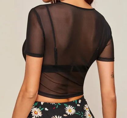 Sheer Mesh Crop Top Lavah Intimates top