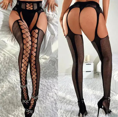 Biney Stocking Black Lacy Nighty Bodysuit