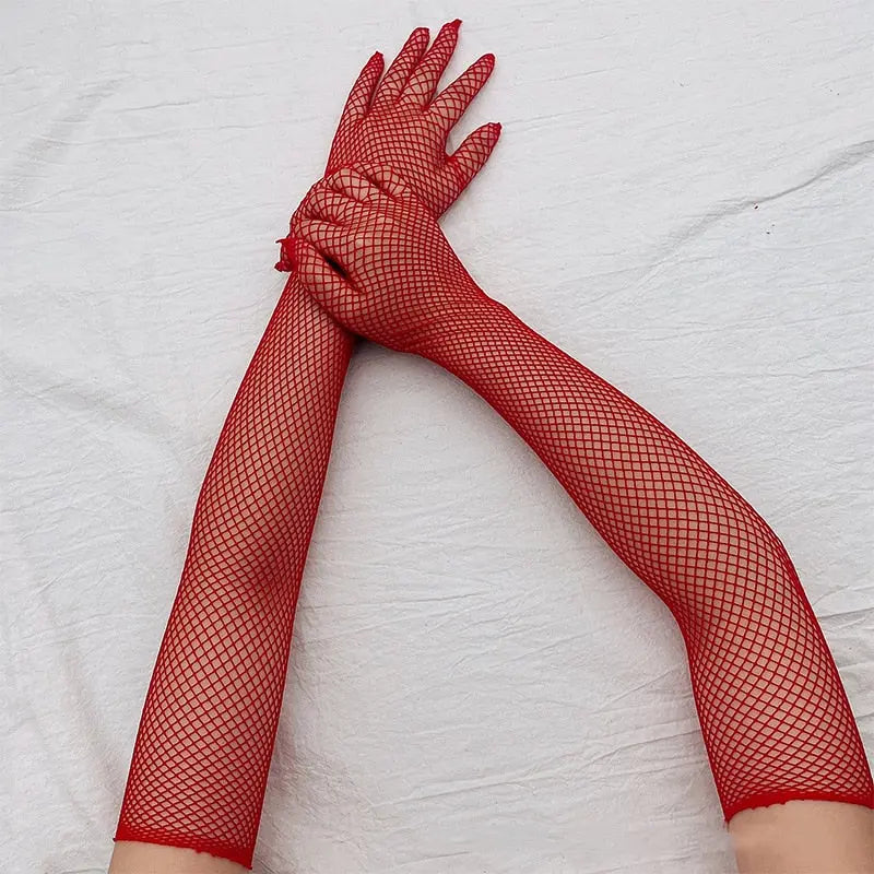 LacyNighty™ Fishnet Long Sleeve Gloves Lavah Intimates gloves