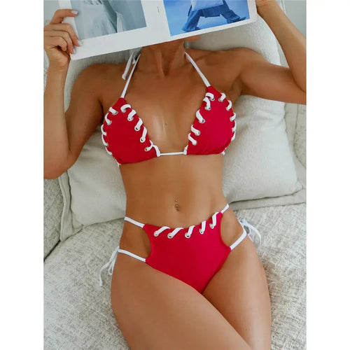 Crimson Ripple Bikini Maimoco Bikini