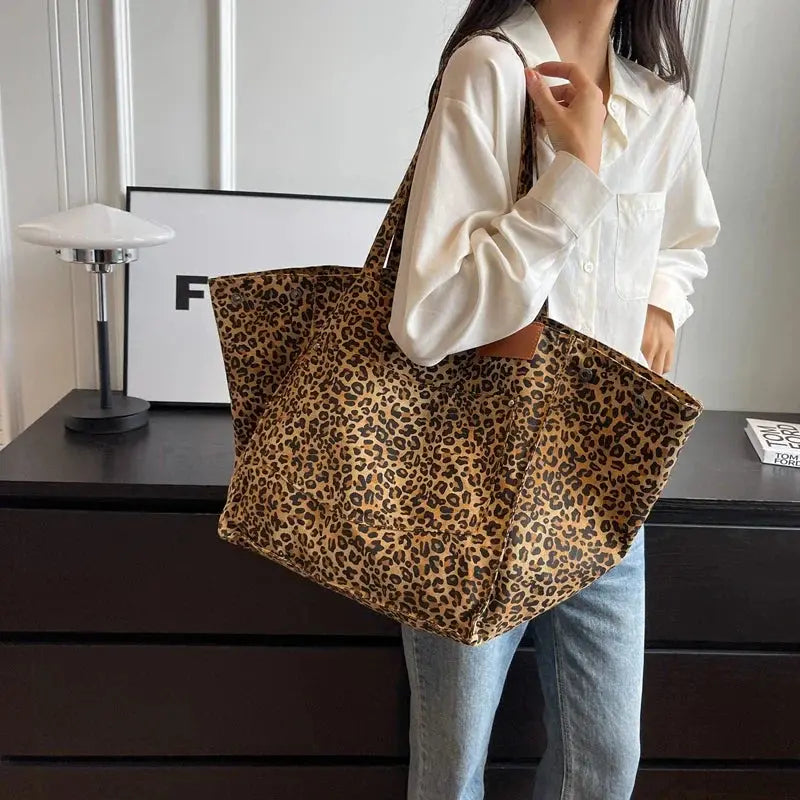 Oversized Leopard Print Shoulder Bag Lacy0301 Other