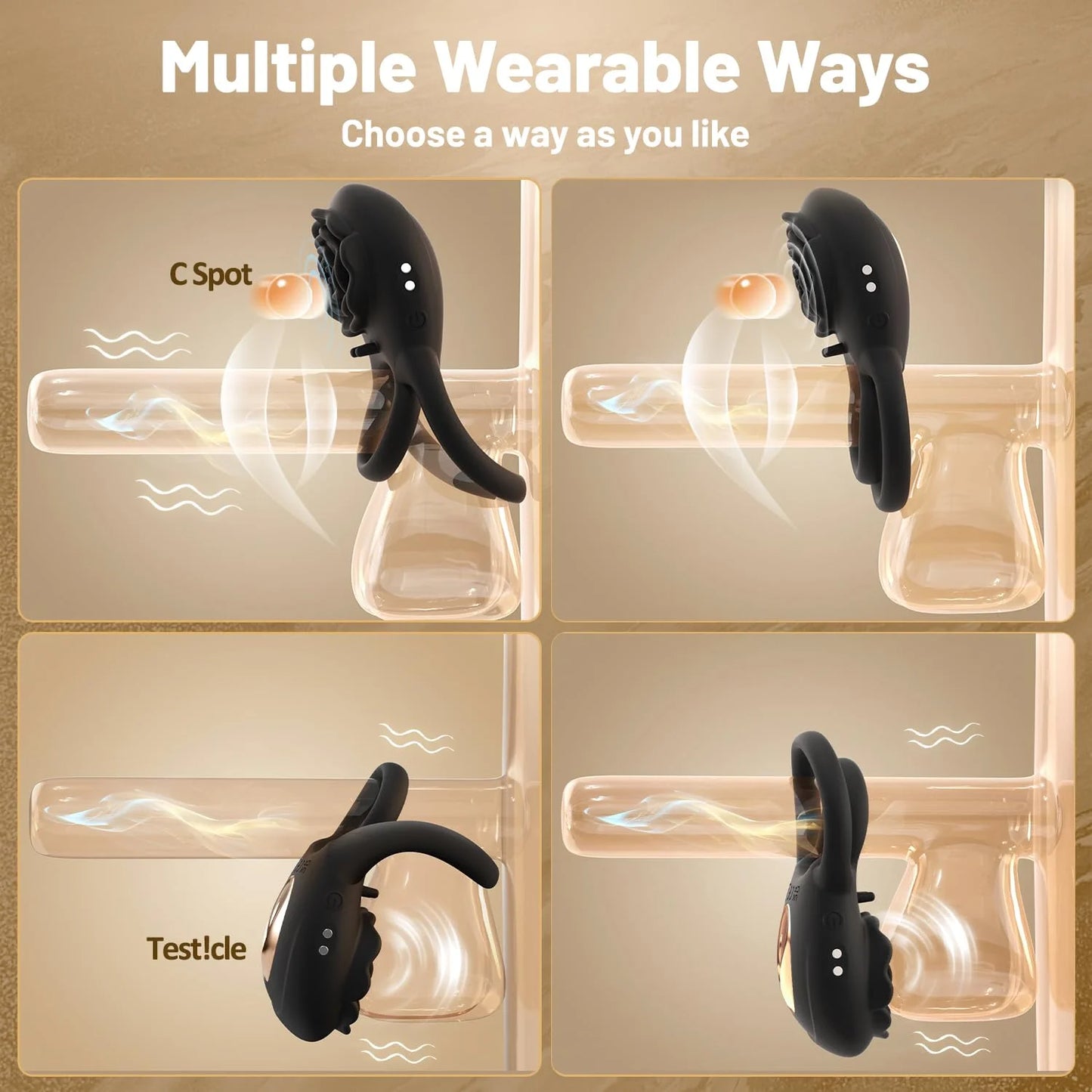 💥2026, Rose Clit Stmulator & Vibrating Cock Ring Sex Toy For Couples