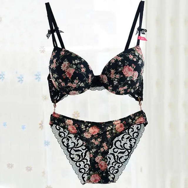 Classic Flower Bra Sets DKGEA Official Store Lingerie & Intimates
