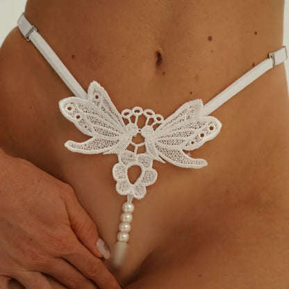 LacyNighty™ Sexy Double Pearl G Thong Hemiras Lingeries