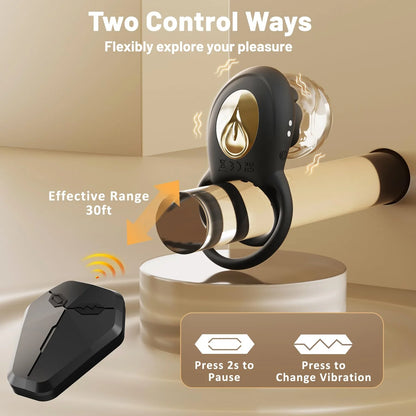 💥2026, Rose Clit Stmulator & Vibrating Cock Ring Sex Toy For Couples