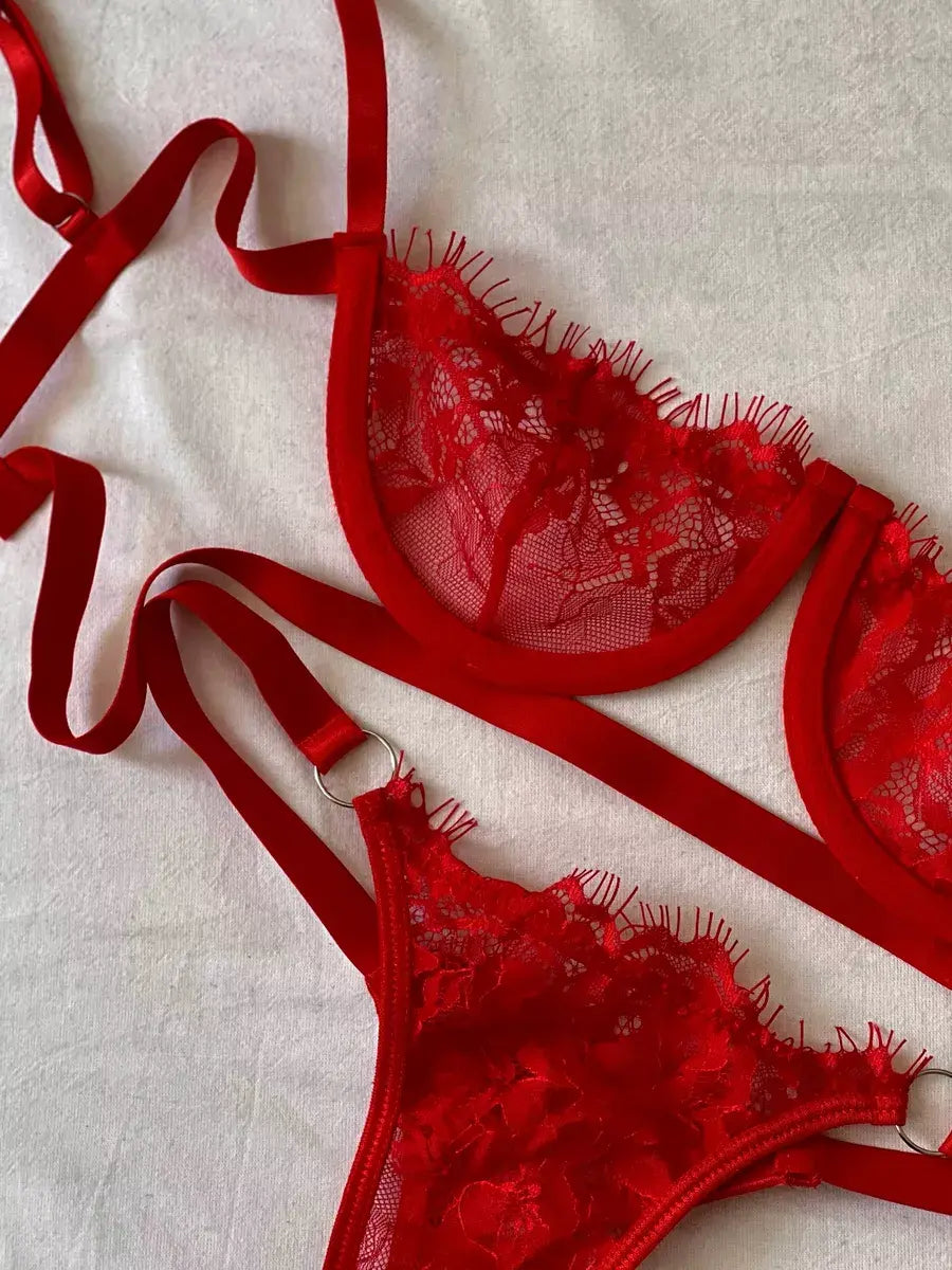 LacyNighty™ Lace Fairy Embroidery Push-Up Lingerie Set Lacy Nighty Lingerie Set