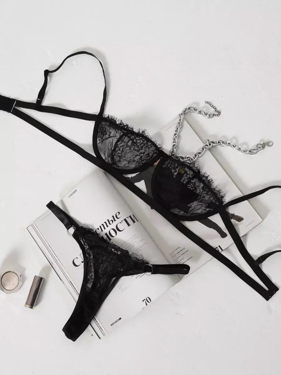 LacyNighty™ Lace Fairy Embroidery Push-Up Lingerie Set Lacy Nighty Lingerie Set