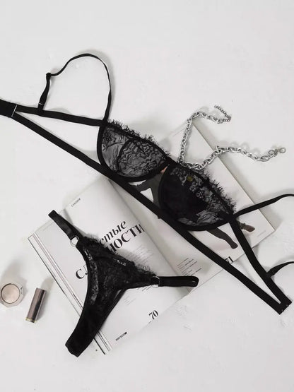 LacyNighty™ Lace Fairy Embroidery Push-Up Lingerie Set Lacy Nighty Lingerie Set