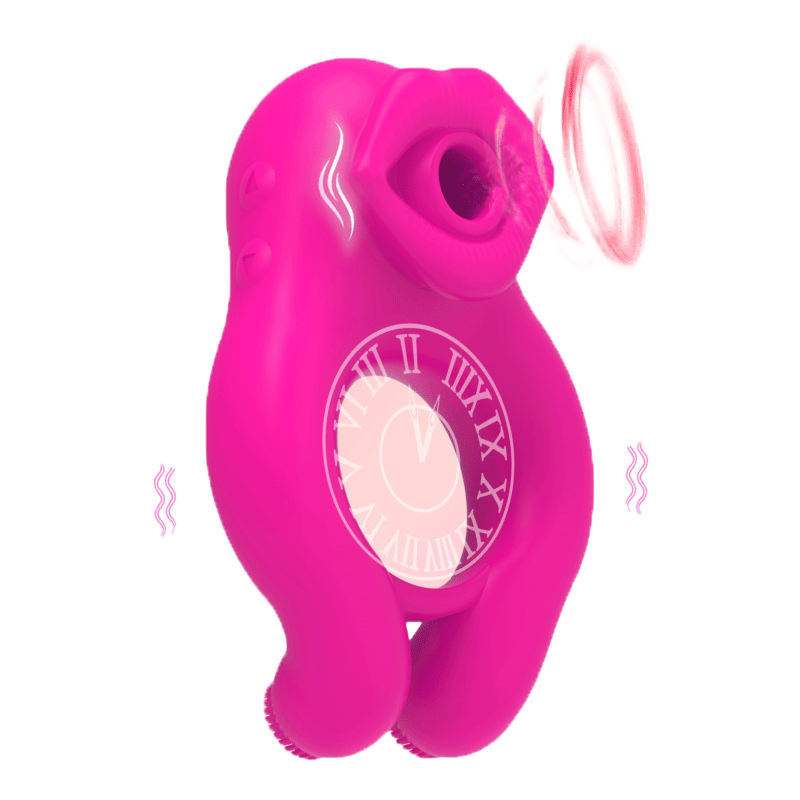 💥2025 Mouth Sucking & Vibrating Cock Ring Clitoral Stimulator For Couples Nighty