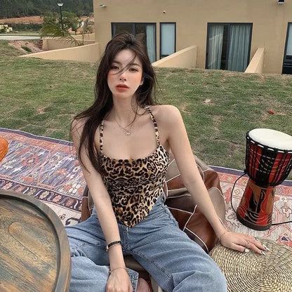 "Wild Desire" Leopard Crop Top Lacy Nighty