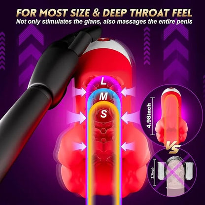 2025 Men's Fun Mouth Trainer, 4 in 1, 9 vibration modes, 360 pleasure