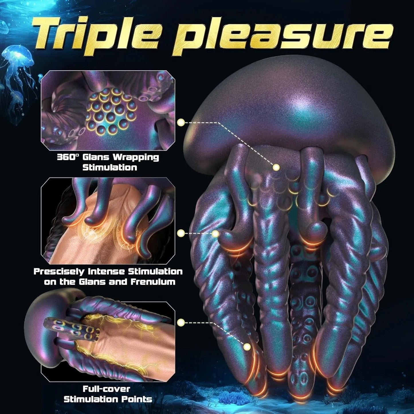 2025 Men's Fun Jellyfish Vibrator👑 10 intense vibration, waterproof