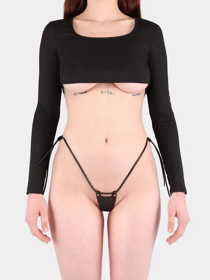 Petit Bikini Thong Baby turns Blue Vegan Harnesses