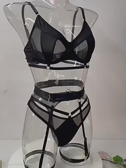 Midnight Allure Set | Sexy Mesh Lingerie
