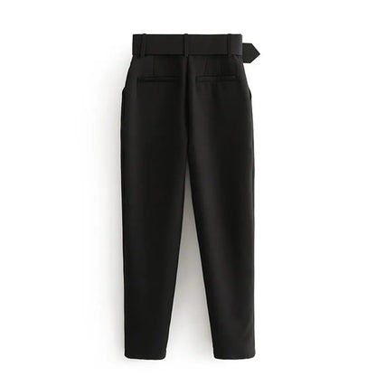 Office Lady Suit Pants with Belt Lacy0301Goth