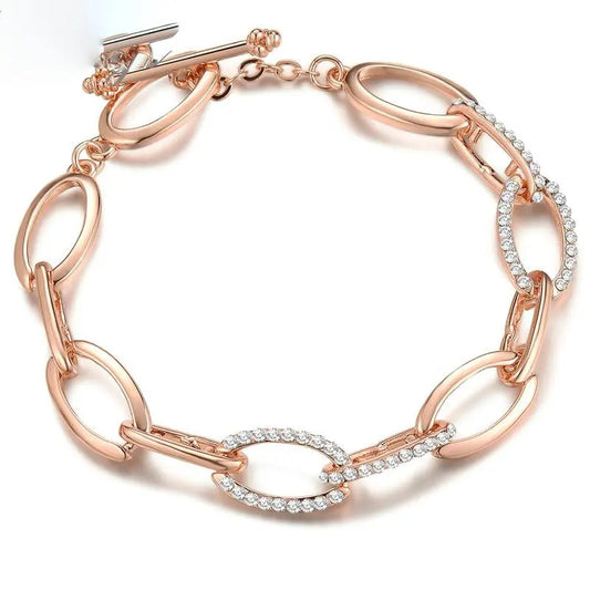 Rose Gold Link Chain Bracelets Invisible Setting Crystal Bracelets Maimoco Bracelets