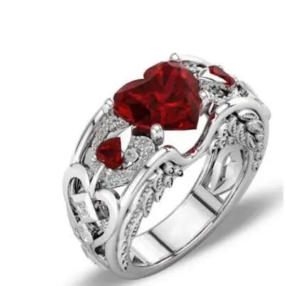 Heart Ruby Ring Lacy0301Goth