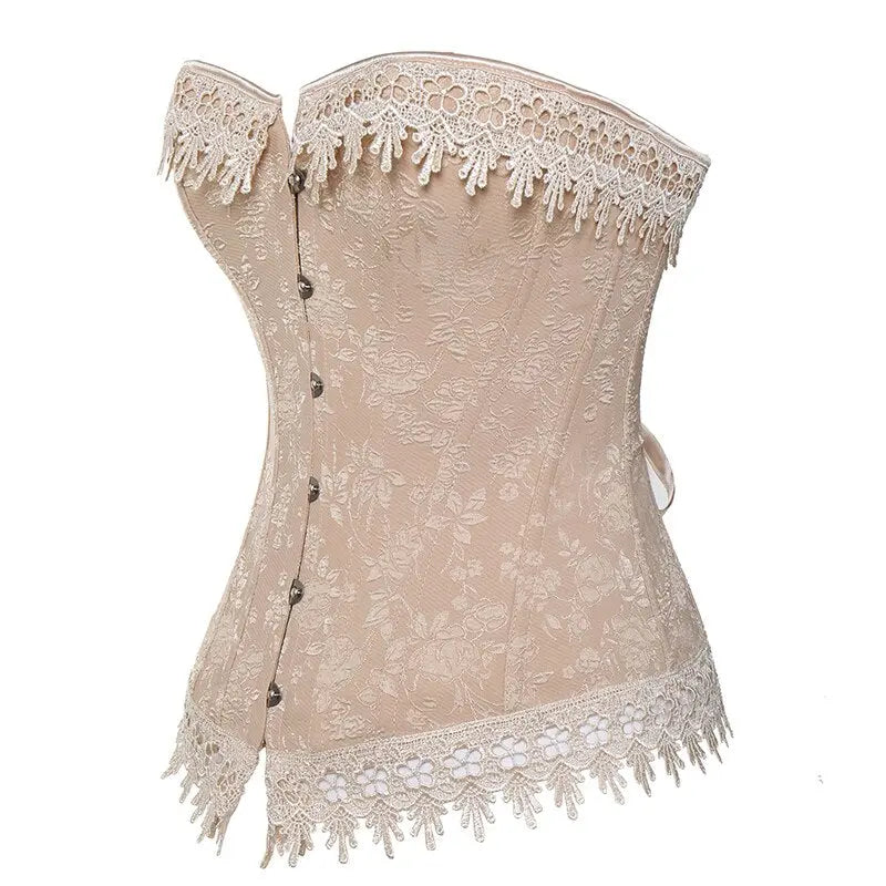 LacyNighty™ Model CT404 LORETTA LACE LINGERIE OVERBUST CORSET