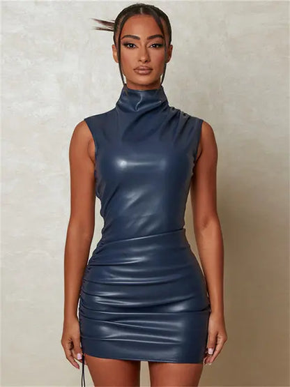 Leather Mini Dress Lacy0301 Home